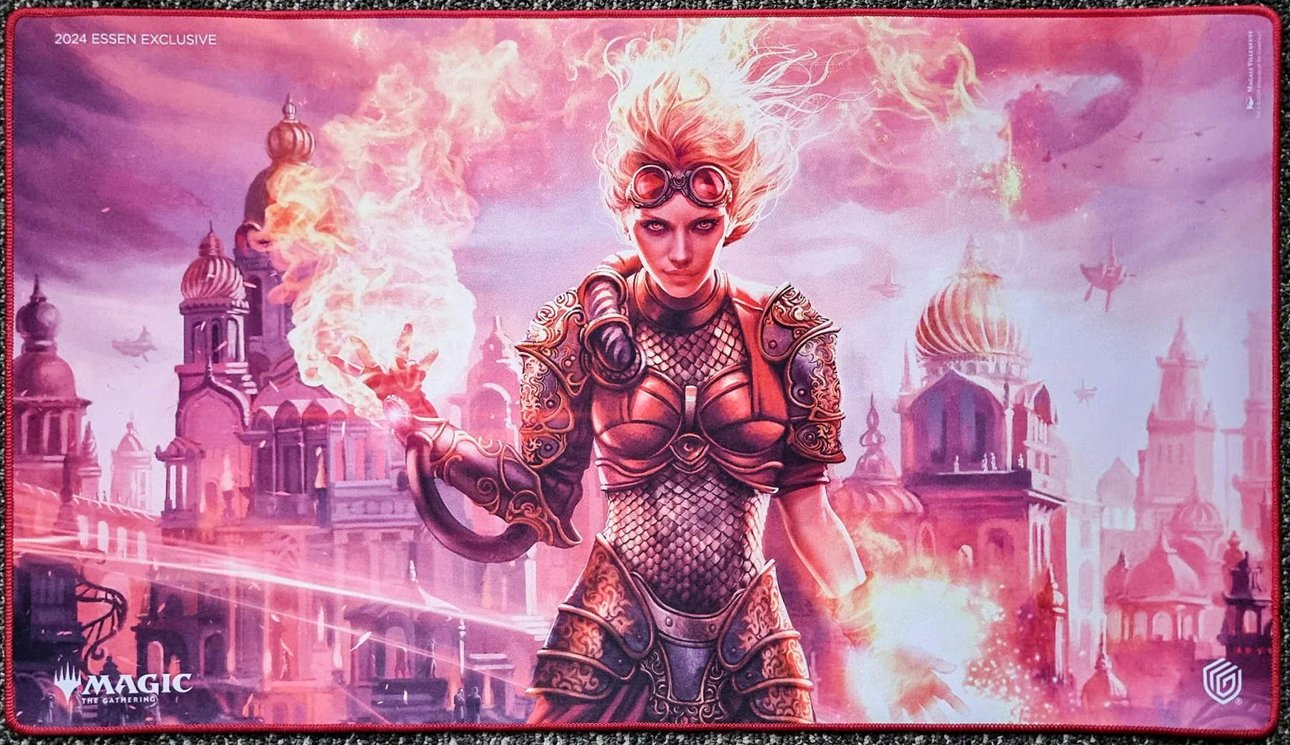 Chandra, Torch of Defiance - Magali Villeneuve - Essen 2024 Exclusive - Embroidered - MTG Playmat