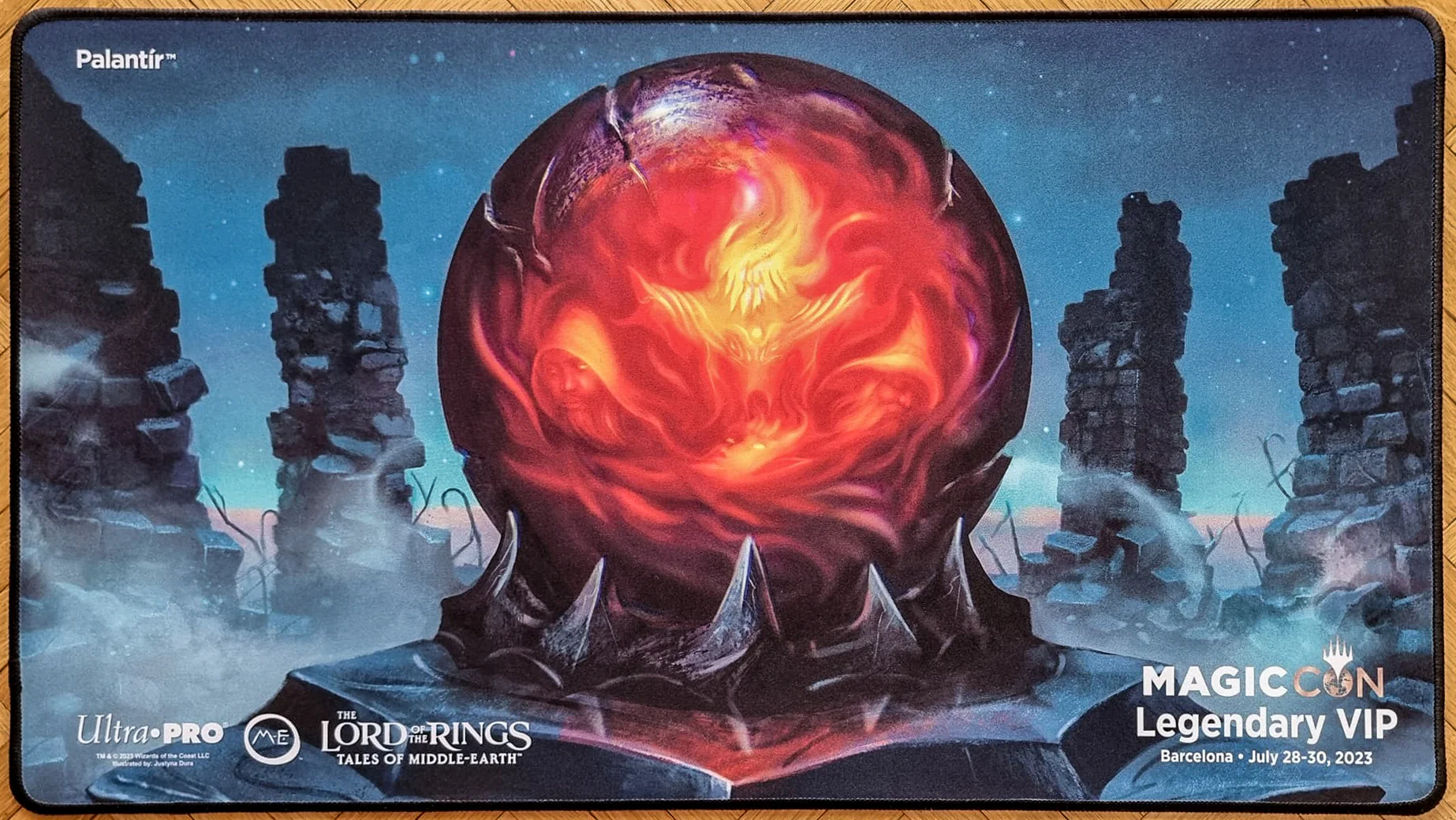 Commander's Sphere - Justyna Dura - The Lord of the Rings - Tales of Middle Earth - MagicCon Barcelona 2023 - Legendary VIP - Embroidered - MTG Playmat