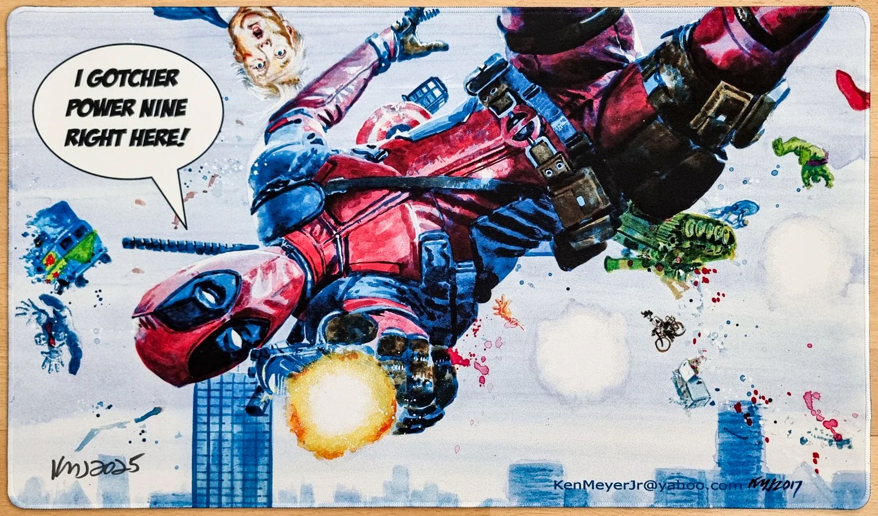 Deadpool Power Nine - Ken Meyer Jr. - Color Stitched & Signed MTG Playmat
