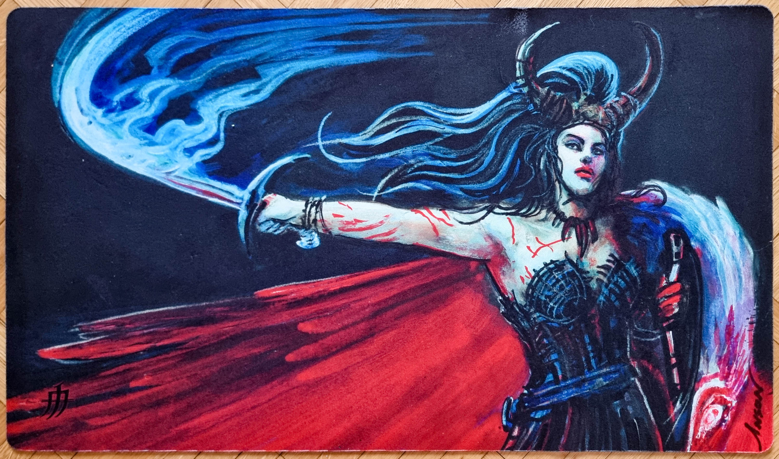 Fallen Angel [Reimagined] - Anson Maddocks - Signed MTG Playmat