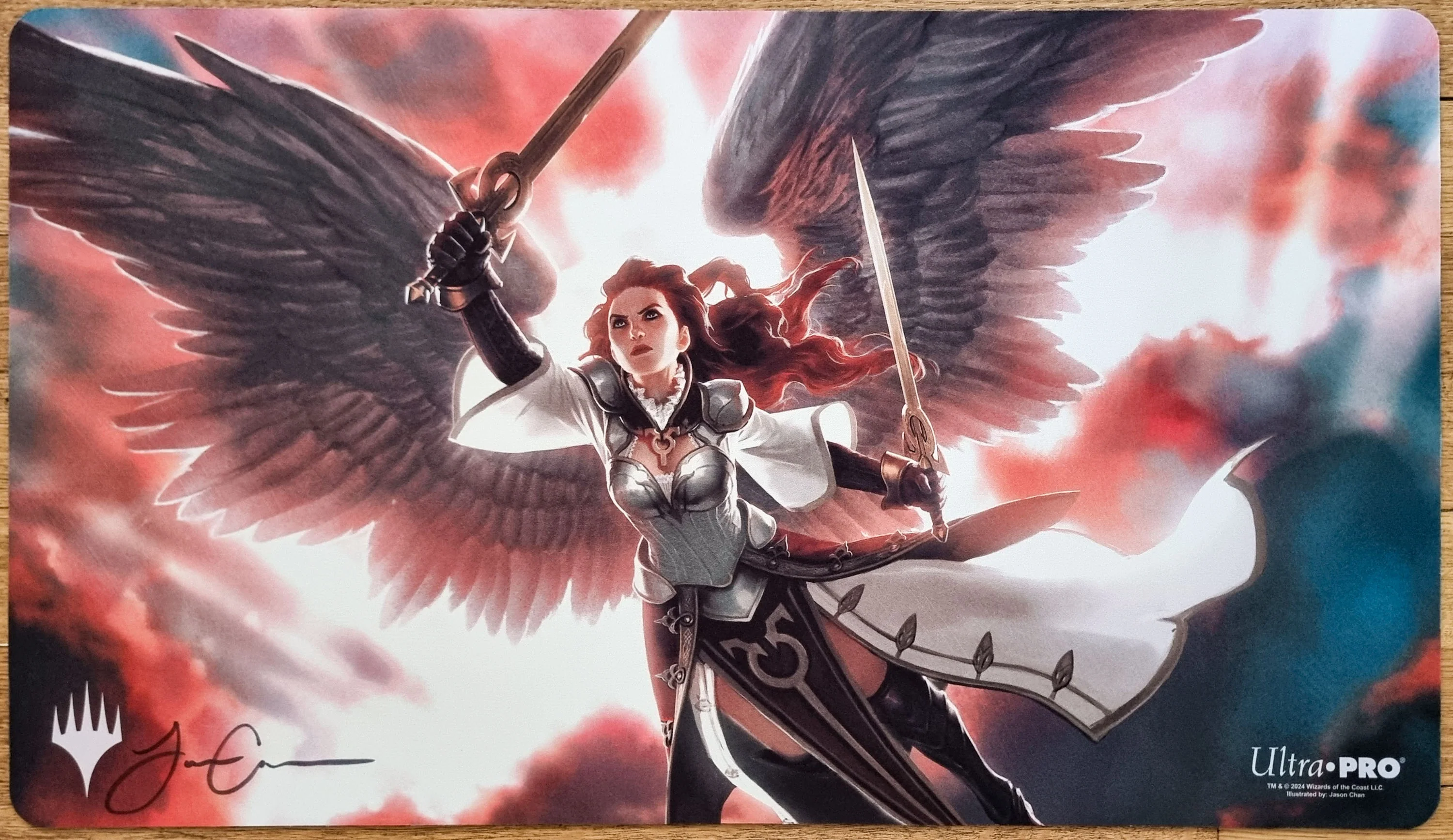 Gisela, Blade of Goldnight - Jason Chan - Signed MTG Playmat