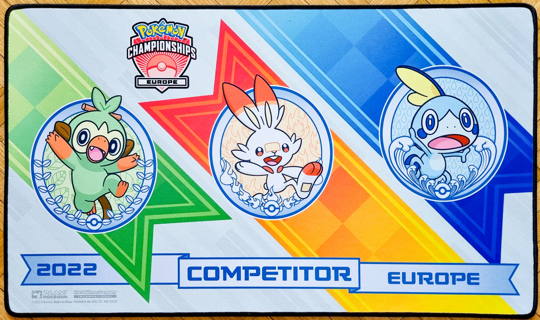 Grookey, Scorbunny and Sobble - European International Championship 2022 - Competitor Playmat - Pokémon Playmat