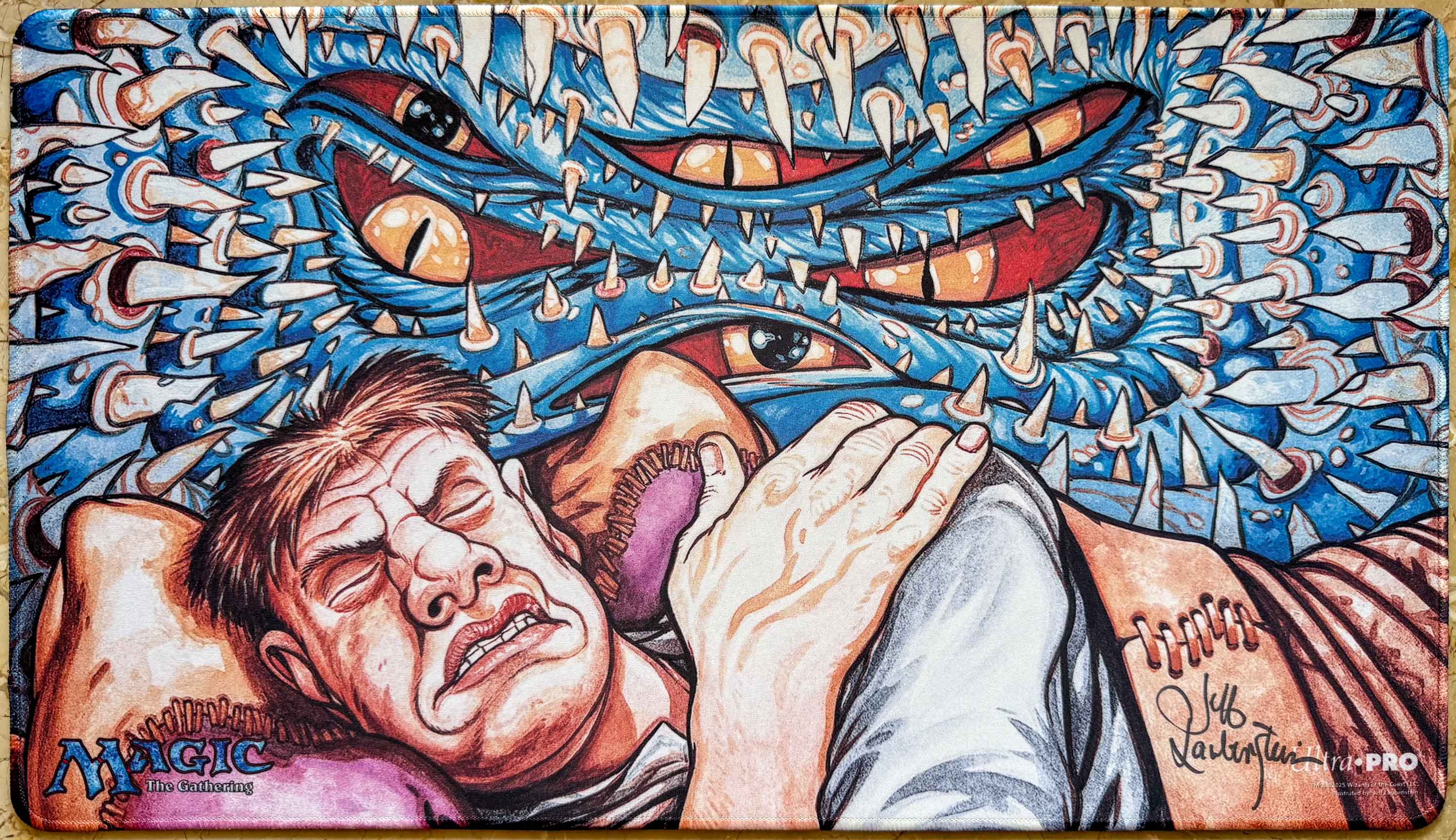 Recurring Nightmare [Old Magic Logo] - Jeff Laubenstein - Color Stitched & Signed MTG Playmat